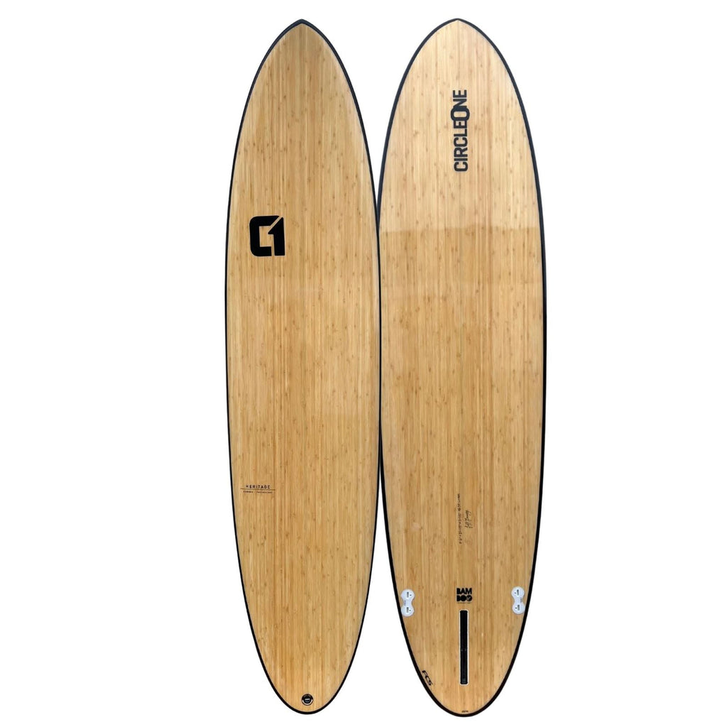 7'6" Bamboo Round Tail Mini Mal Surfboard (FINS Included)