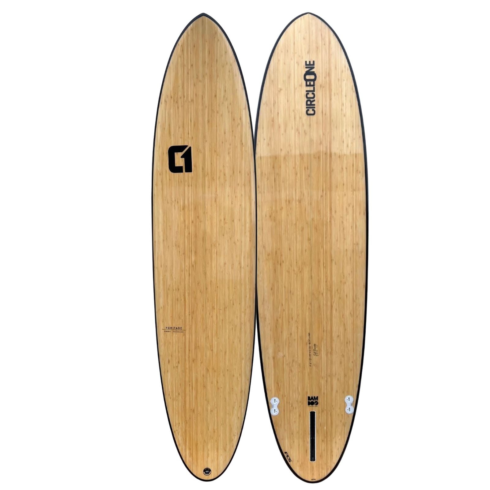 7'6" Bamboo Round Tail Mini Mal Surfboard (FINS Included)