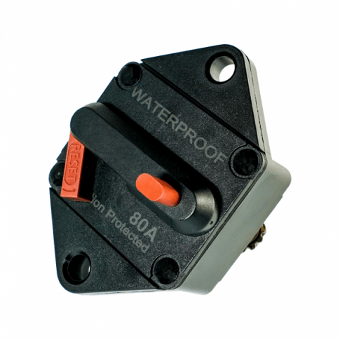 80A 12V/24V/48V automatic over-current DC circuit breaker / switch for panel or recess mount
