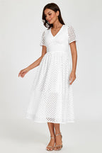 Broderie Anglaise Midi Dress In White