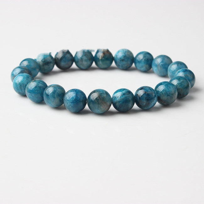 Bracelets en apatite bleue naturelle, adaptés aux hommes et aux femmes, bijoux perlés élastiques
