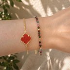 Milos Gemstone and Gold Bead Bracelet Tourmaline