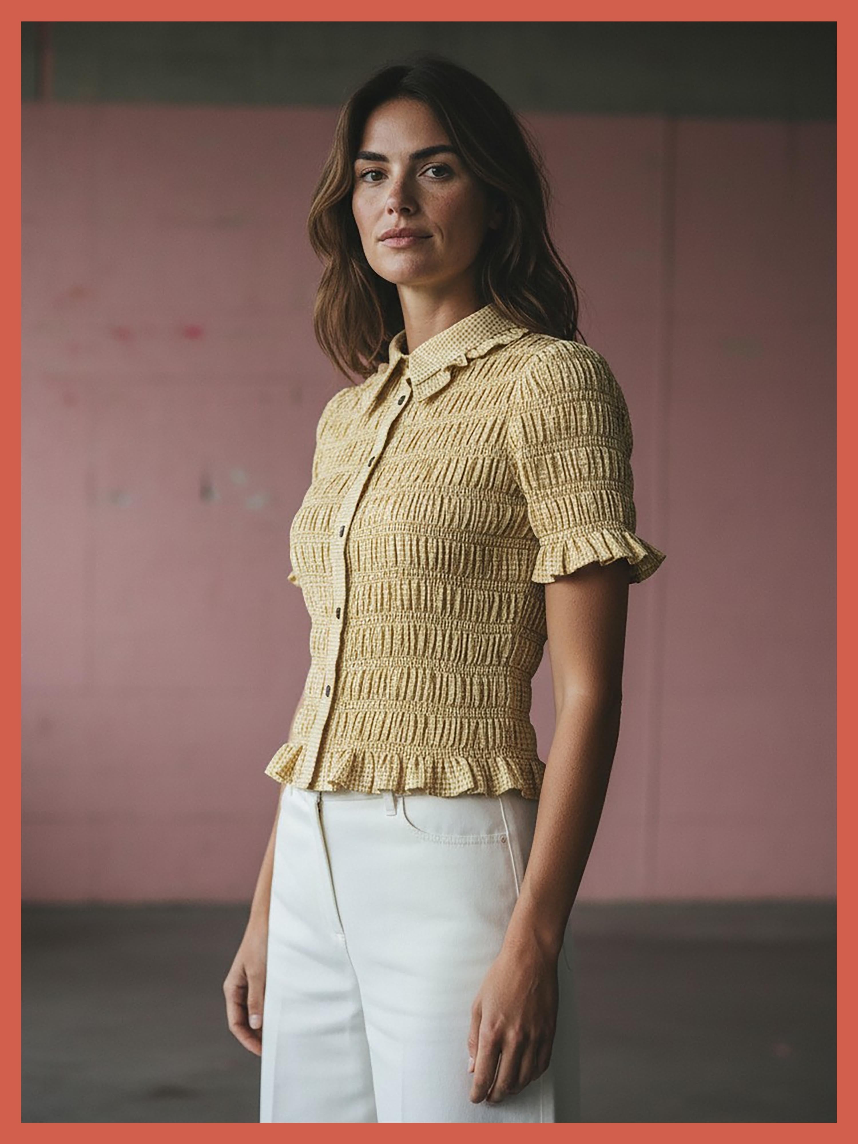 Astrid Gingham Blouse - Yellow