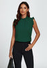 Frill Trim Sleeve Frill Neck Blouse Top In Dark Green