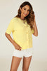Short Sleeve Knitted Cardigan In Yellow