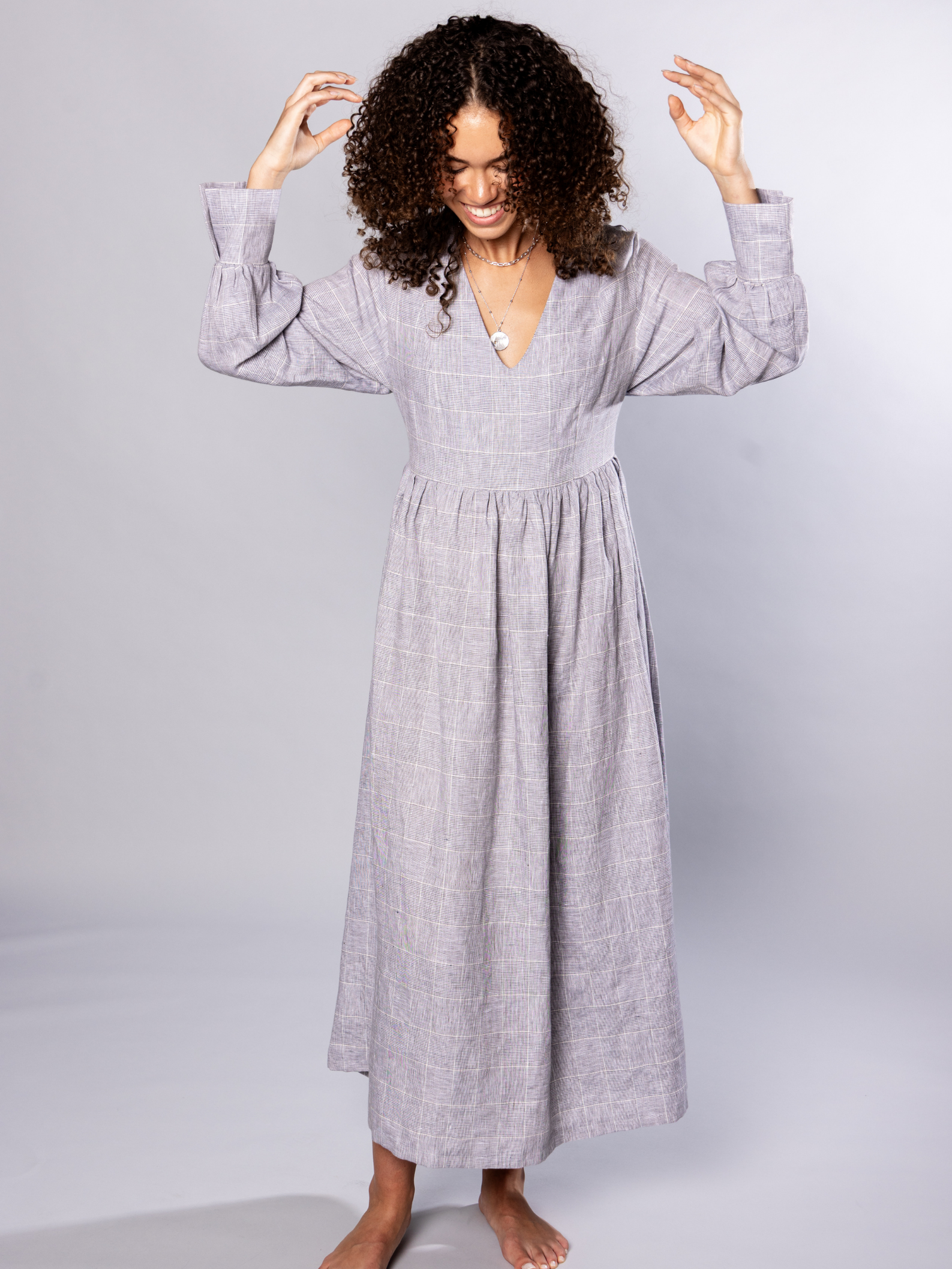 Oversized Maxi Dress with pockets Organic Linen - Michelle | No More Nobody
