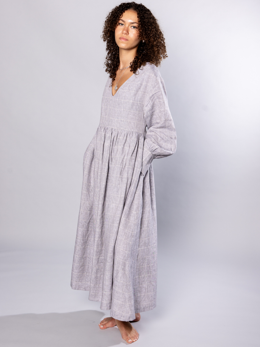Oversized Maxi Dress with pockets Organic Linen - Michelle | No More Nobody