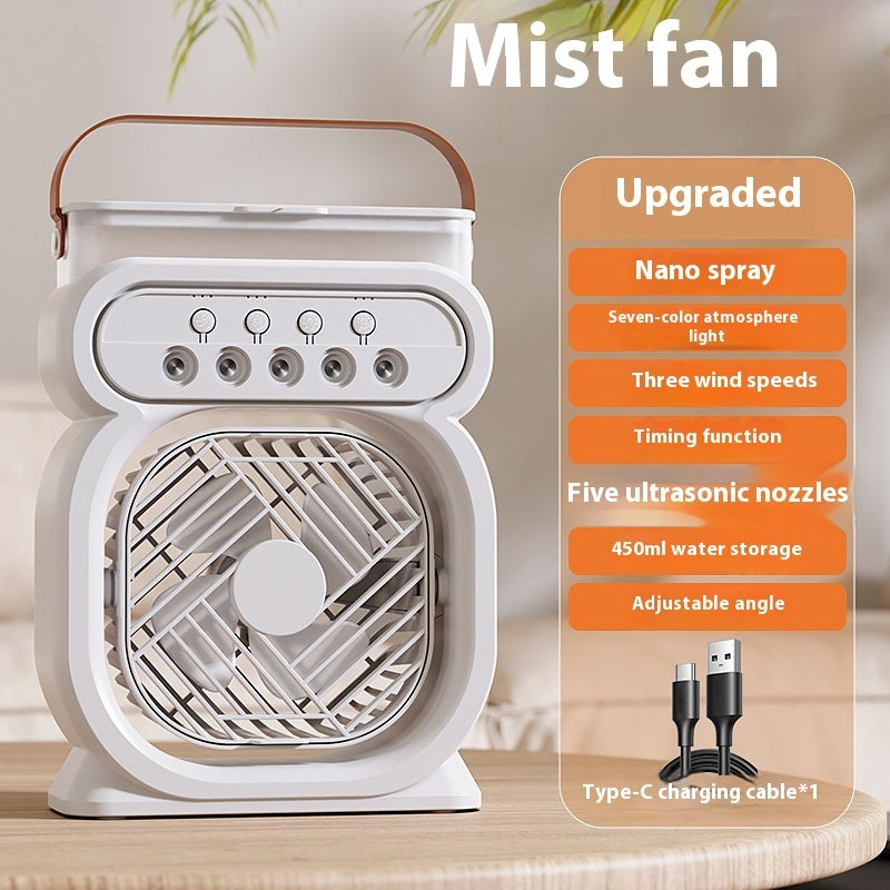 Aire acondicionado portátil 3 en 1, enfriador de aire evaporativo, luces nocturnas LED, 3 velocidades, ventilador humidificador para el hogar y la oficina