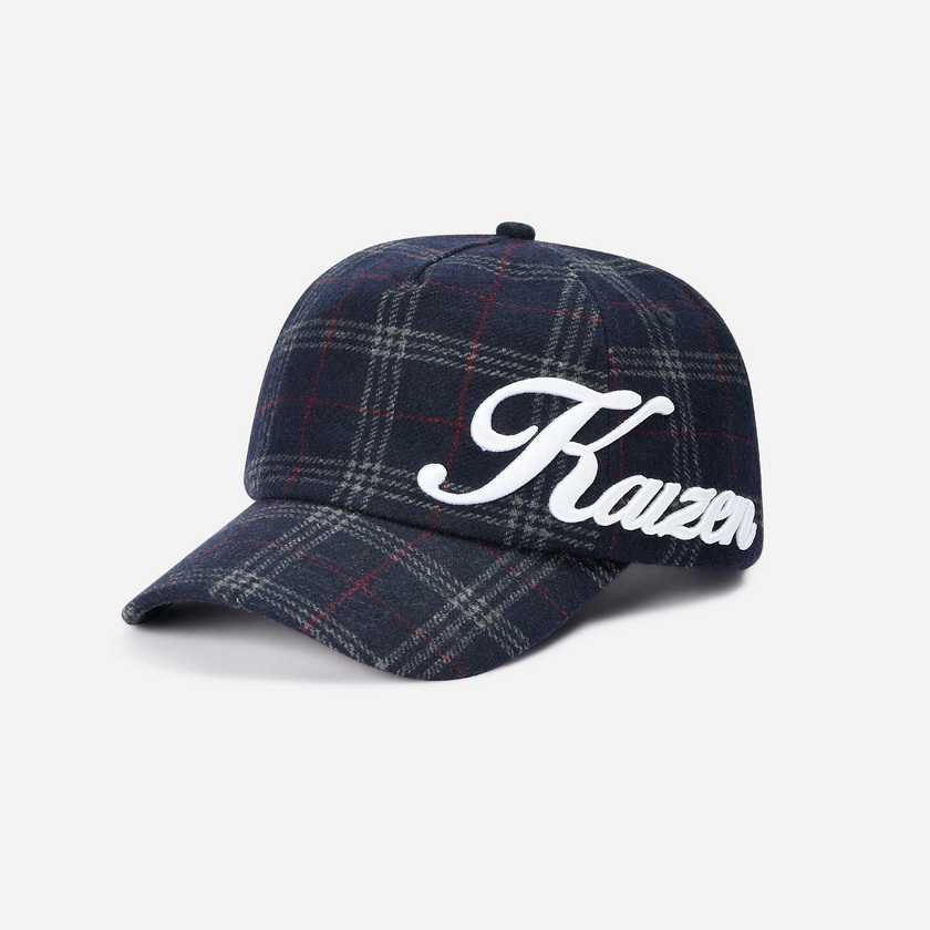 PLAID SIDE SCRIPT HAT