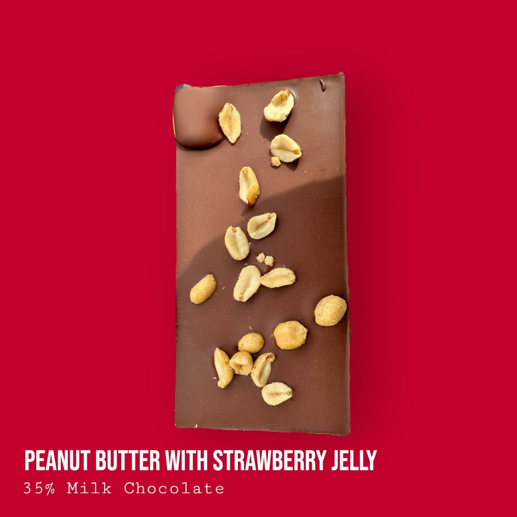 Crunchy Peanut Butter with Strawberry Jelly Topped with Salted Peanuts in Milk Chocolate 230g