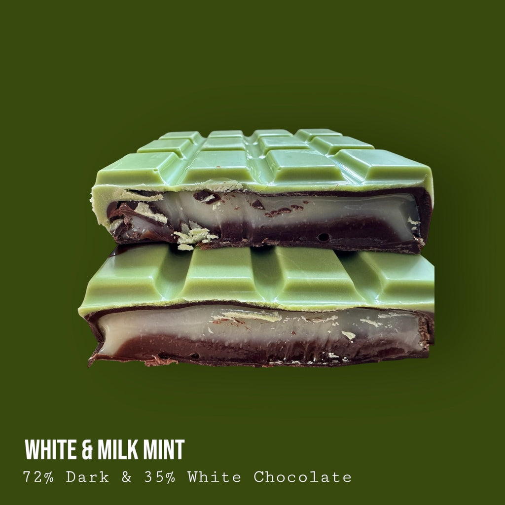 Dark & White Chocolate with White & Milk Mint Chocolate Filling 220g