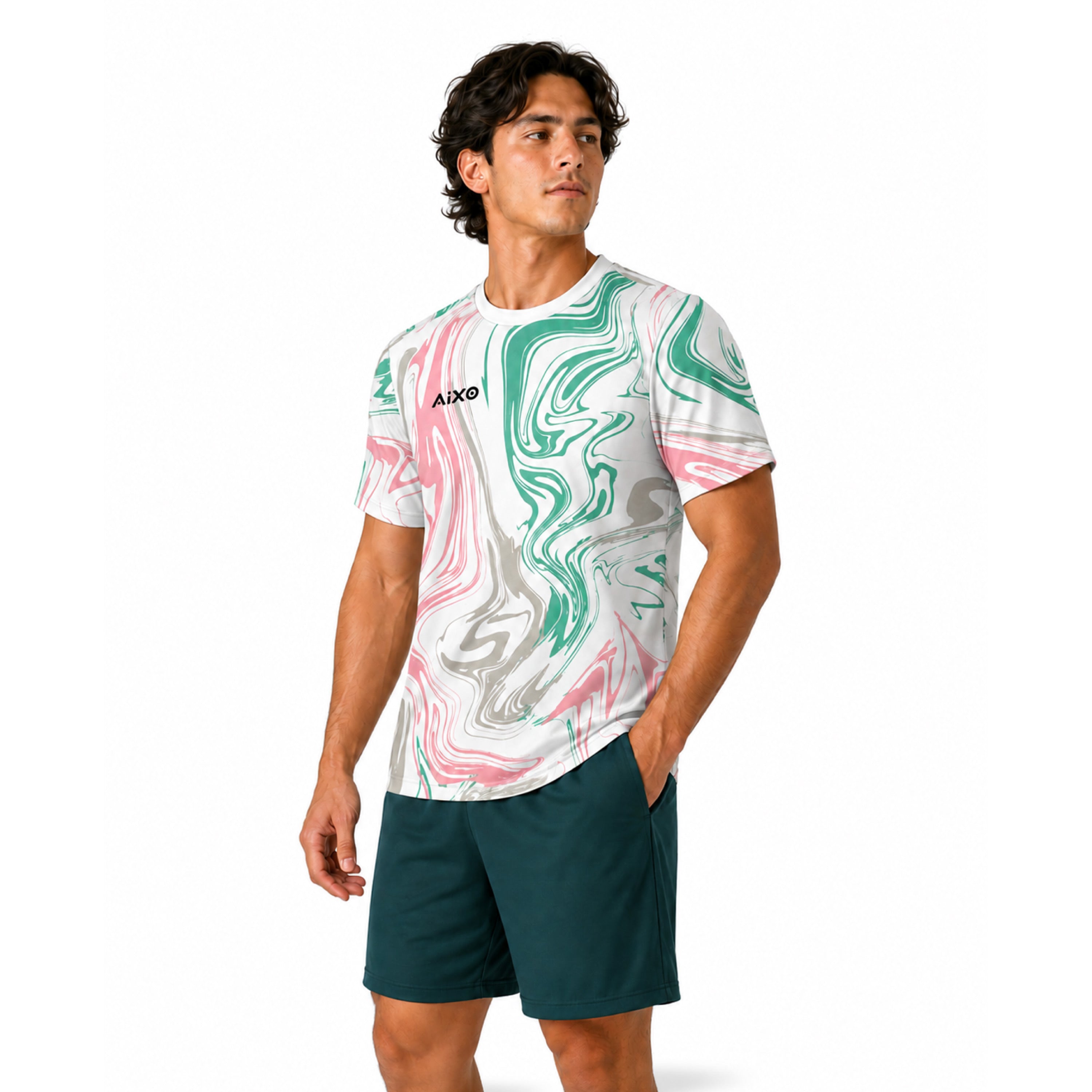 Aixo Chrome 3 Mens T-Shirt - White