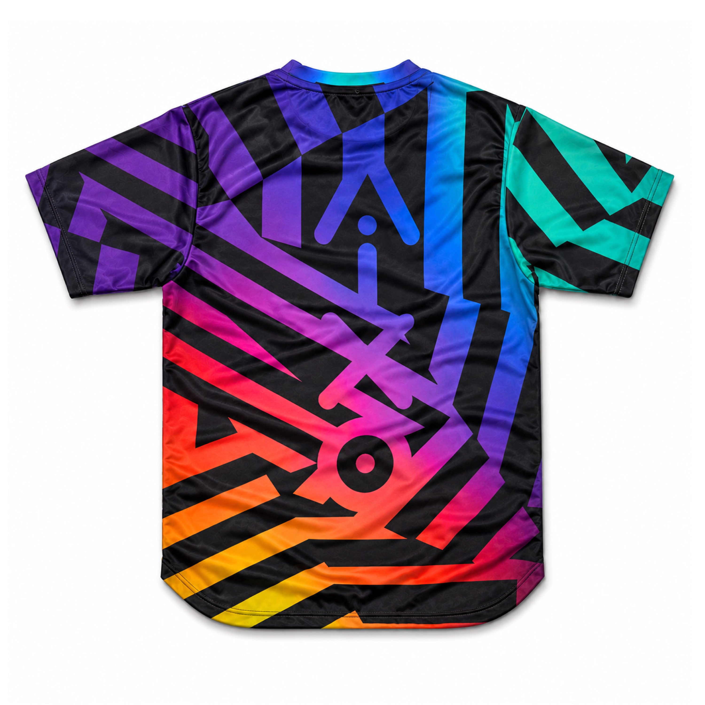 Aixo Rainbow Chaos Mens T-Shirt - Black