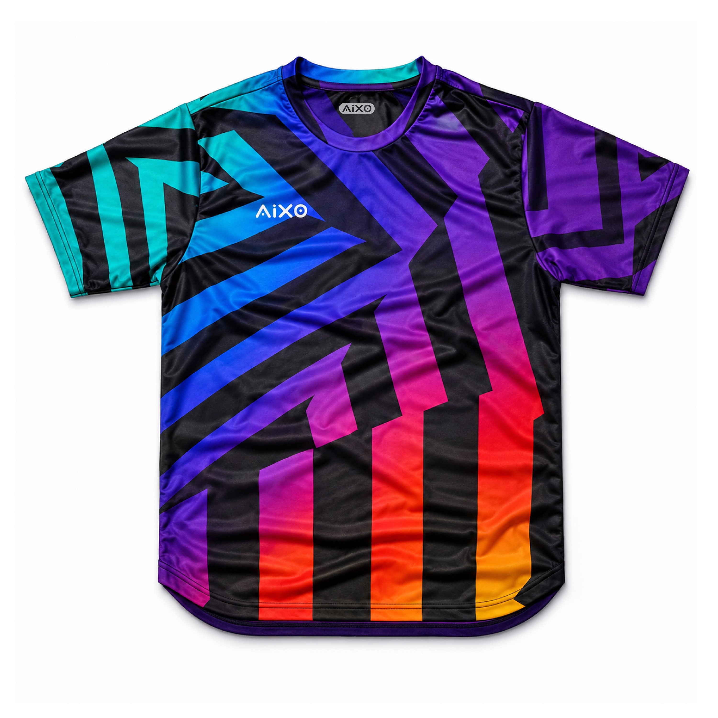 Aixo Rainbow Chaos Mens T-Shirt - Black
