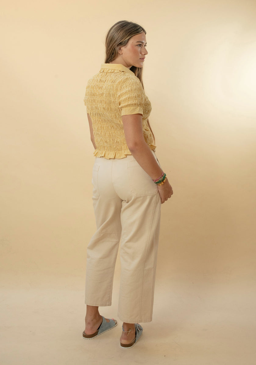 Astrid Gingham Blouse - Yellow