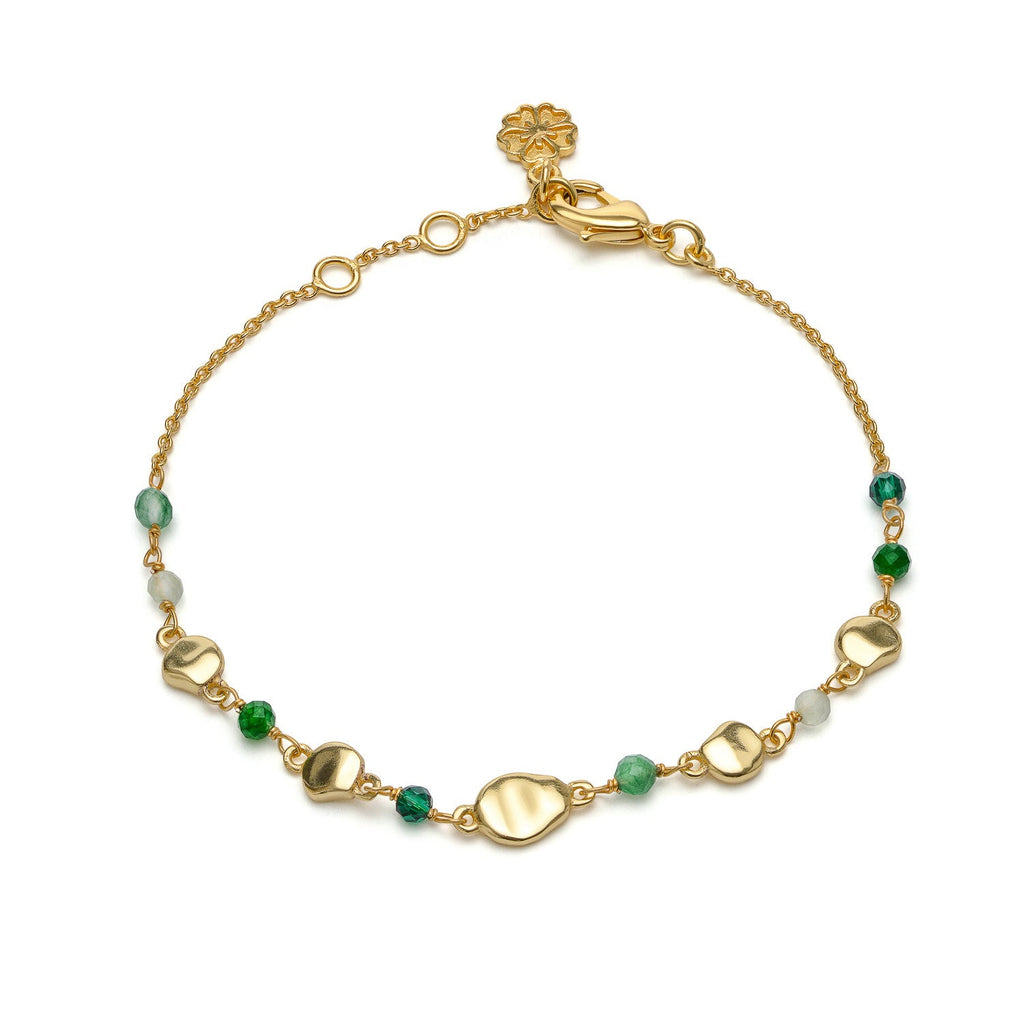 Sofia Nugget Bracelet  Green Hydro, Green Jade, Prehnite & Green Aventurine