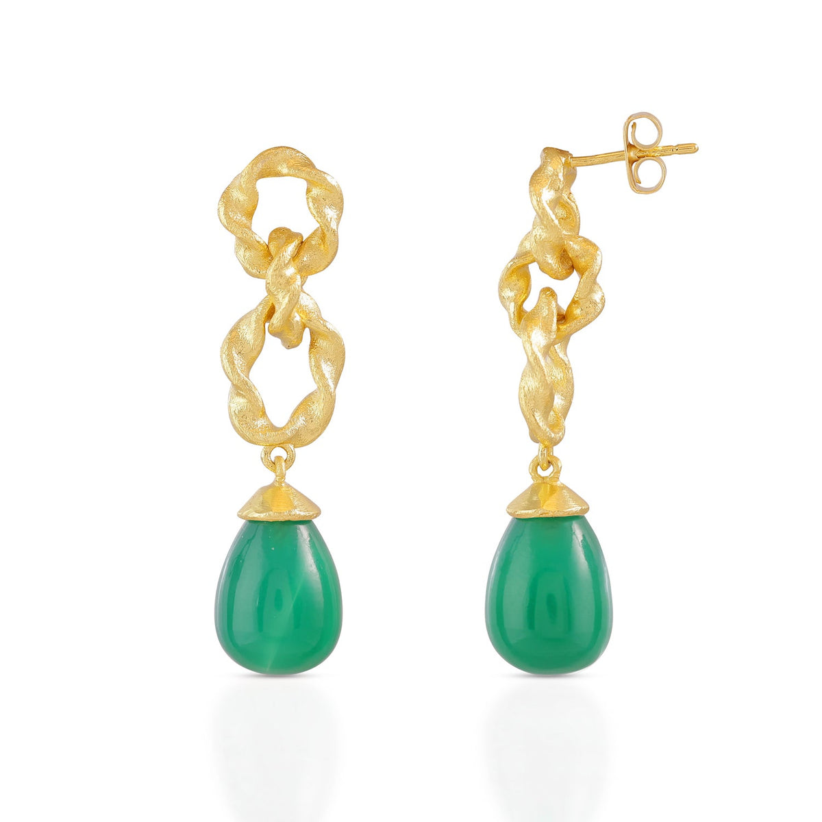 Boucles d'oreilles Moirai Double Twisted Loops Onyx vert