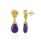 Knot Drop Gemstone Earrings Lapis