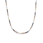 Milos Mixed Gemstone Beaded Necklace  Black Onyx, Smoky Quartz & Labradorite