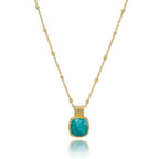 Tetra Square Gemstone Pendant: Amazonite