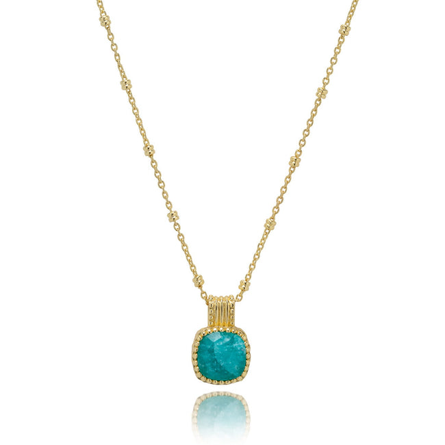 Tetra Square Gemstone Pendant: Amazonite