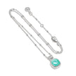 Tetra Square Gemstone Pendant Silver Amazonite
