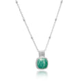 Tetra Square Gemstone Pendant Silver Amazonite