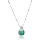 Tetra Square Gemstone Pendant Silver Amazonite