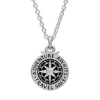 Travel Safe Compass St Christopher Small Silver Necklace