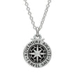 Travel Safe Compass St Christopher Small Silver Necklace