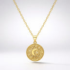 Alba Sun Coin Necklace | 18k Gold Plated