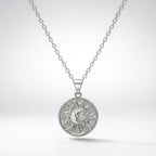 Alba Sun Coin Necklace | Silver