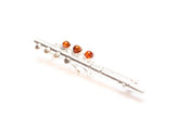 Broche flûte ambre et argent