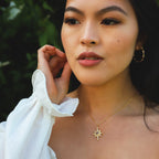 Collier Heidi North Star avec pierre de naissance | Plaqué or 18 carats