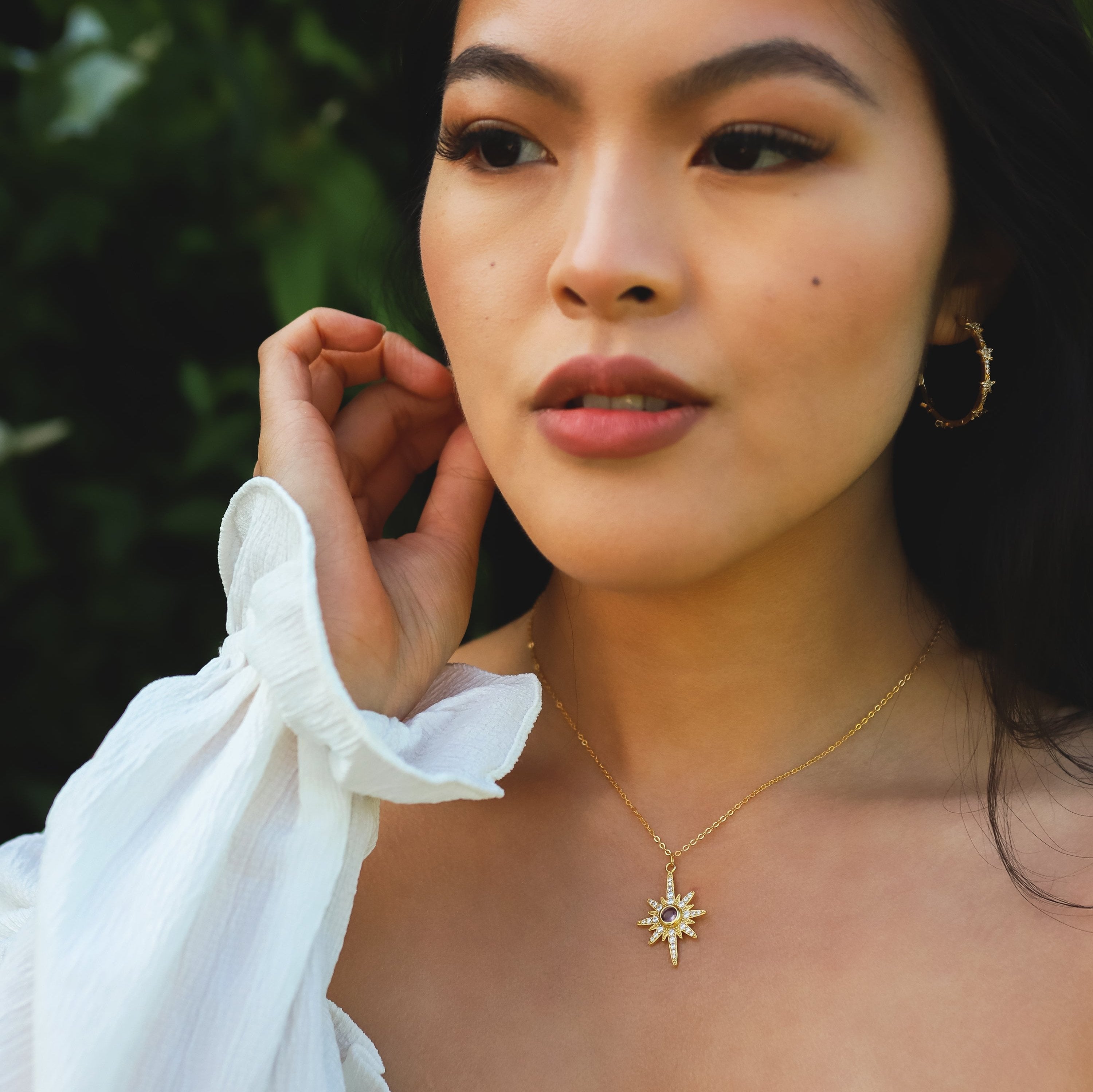 Collier Heidi North Star avec pierre de naissance | Plaqué or 18 carats
