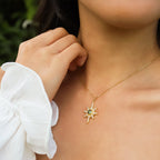 Collier Heidi North Star avec pierre de naissance | Plaqué or 18 carats