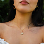 Collier Heidi North Star avec pierre de naissance | Plaqué or 18 carats
