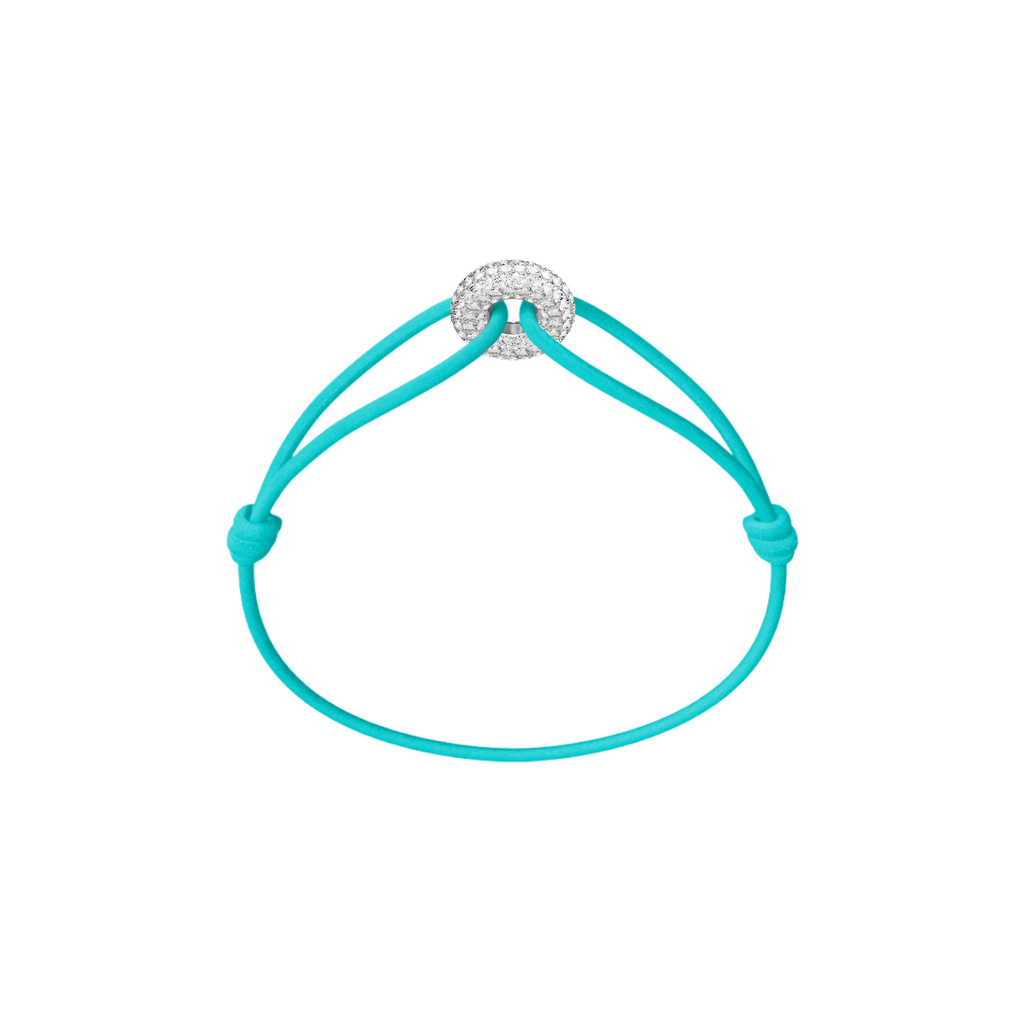 Mini Silver Soho Pavé Cord Bracelet