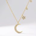 Collier Charme Lune et Étoile Ariya | Plaqué or 18 carats
