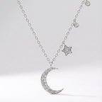 Collier Charme Lune et Étoile Ariya | Argent