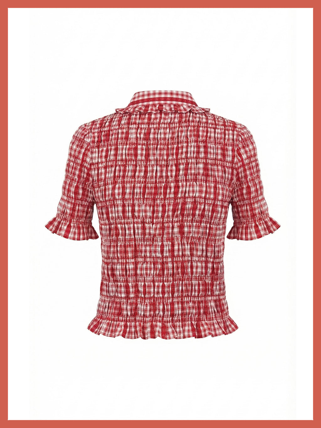 Astrid Gingham Blouse - Red