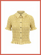 Astrid Gingham Blouse - Yellow