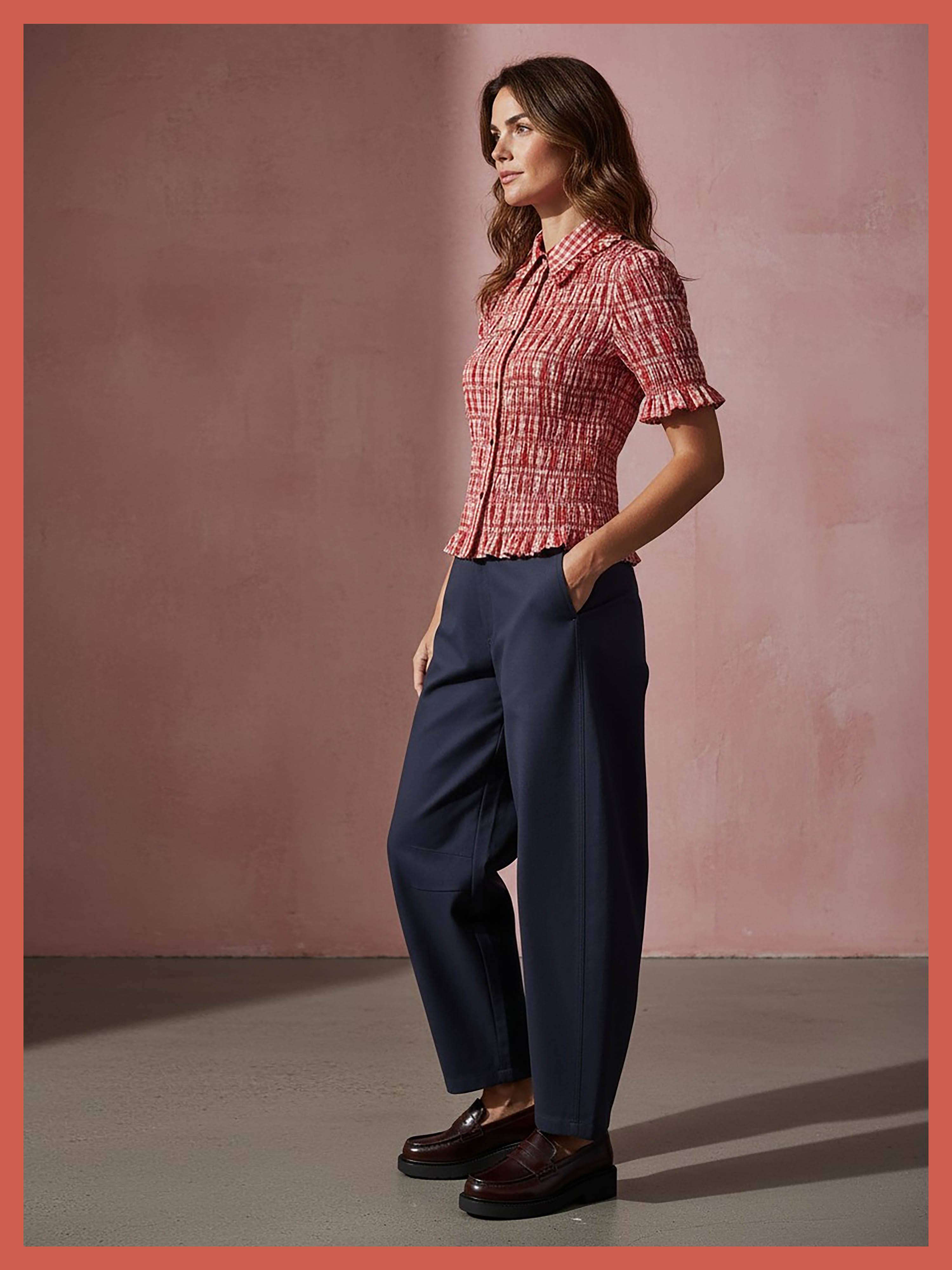Astrid Gingham Blouse - Red