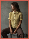 Astrid Gingham Blouse - Yellow