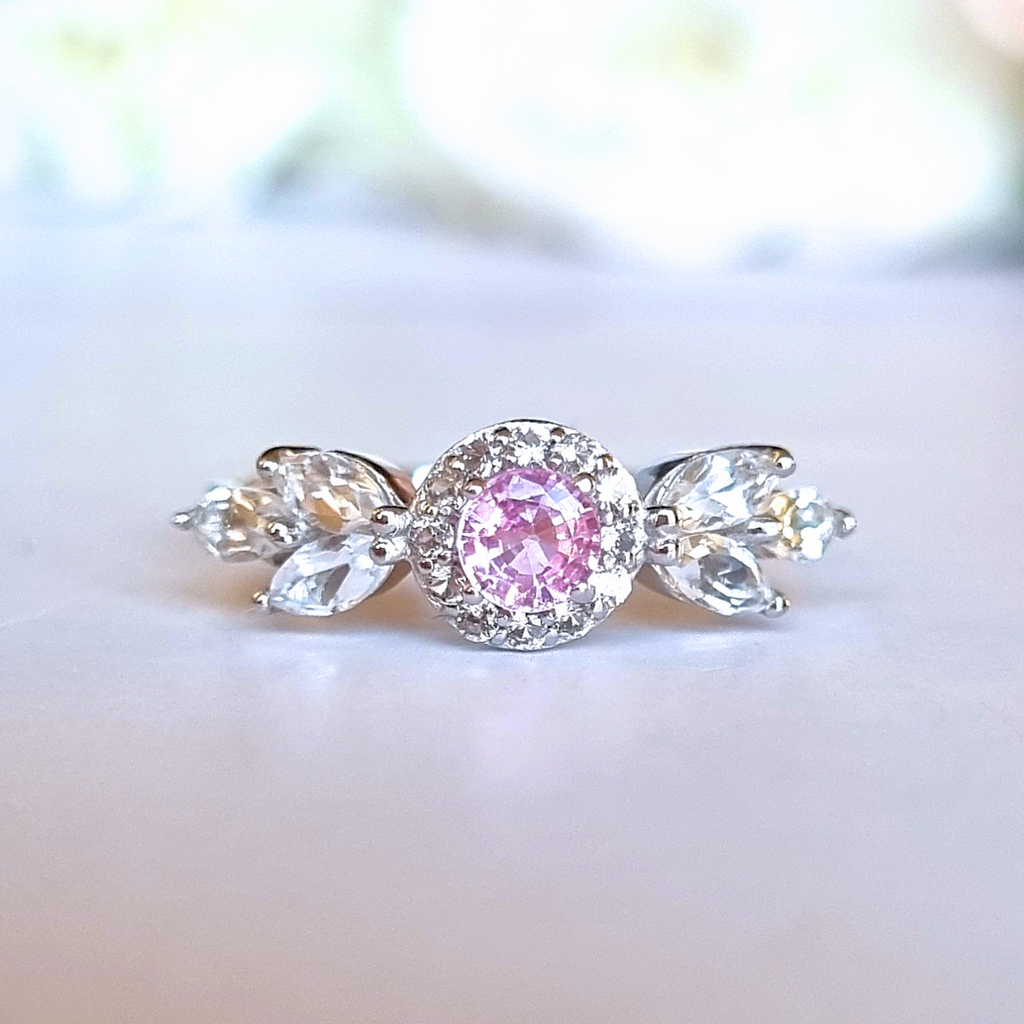 Bague Aurelia en saphir rose et argent sterling