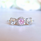 Bague Aurelia en saphir rose et argent sterling