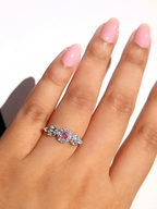 Bague Aurelia en saphir rose et argent sterling