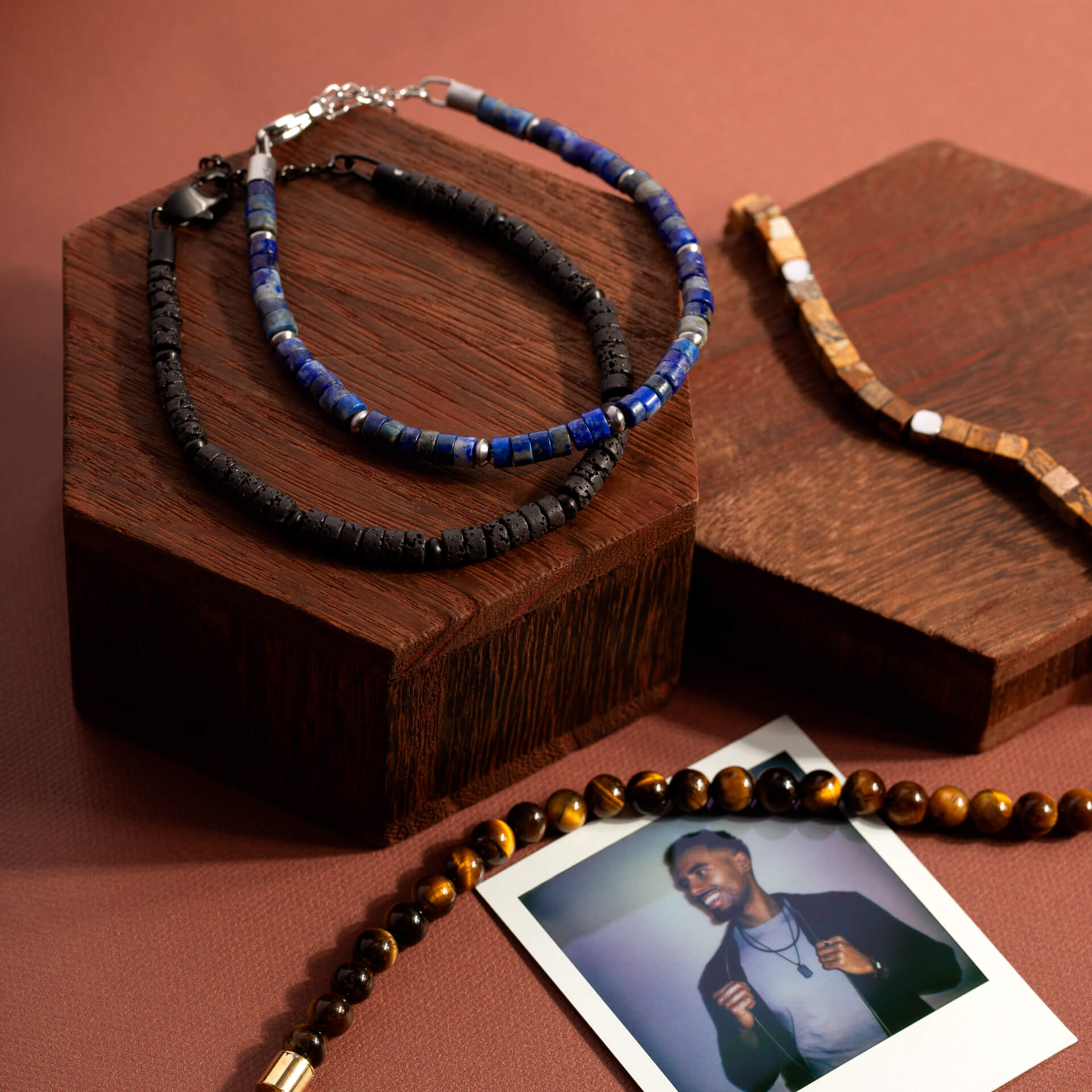Fred Bennett Blue Lapis Beaded Bracelet