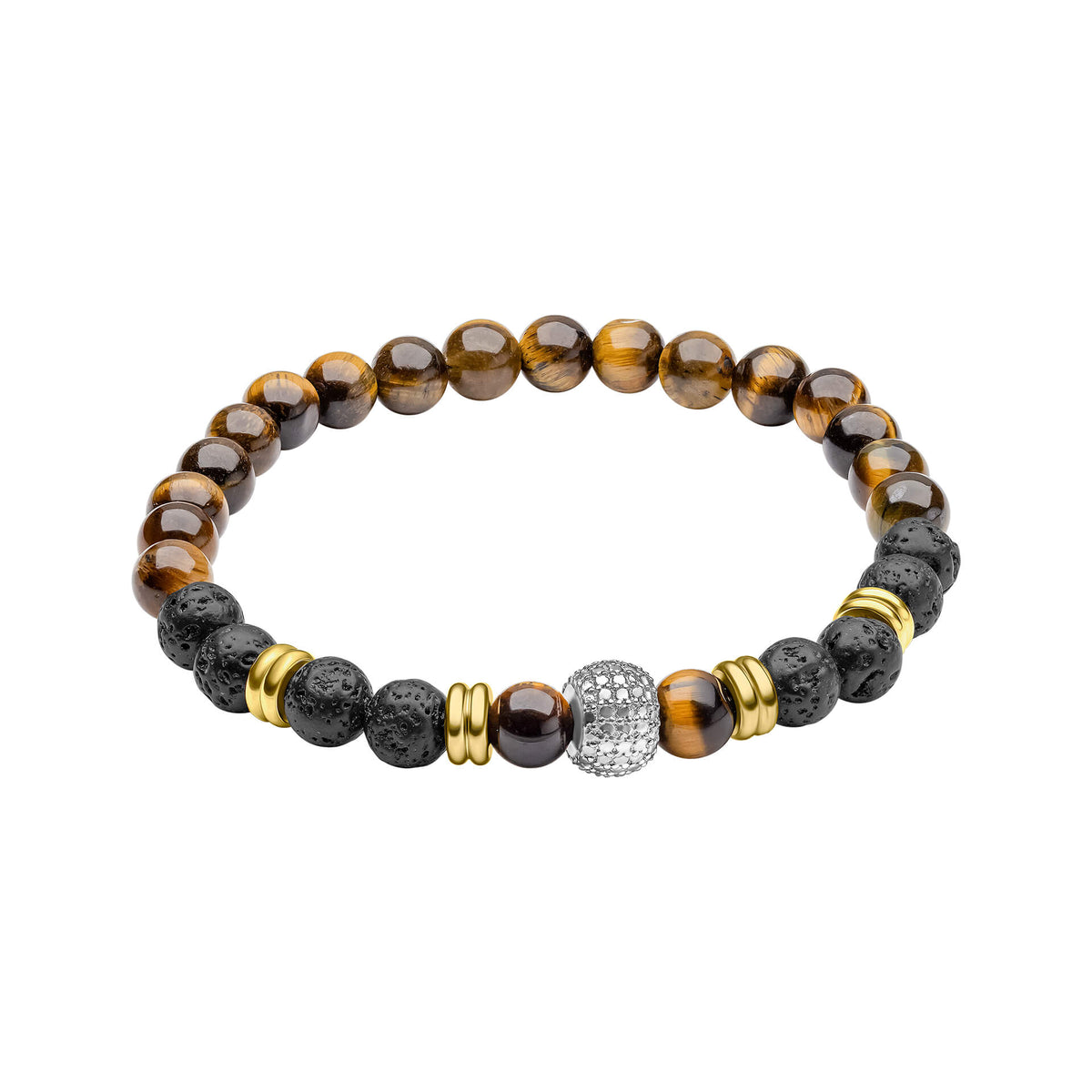 Pulsera Fred Bennett de cuentas de lava de talla pequeña