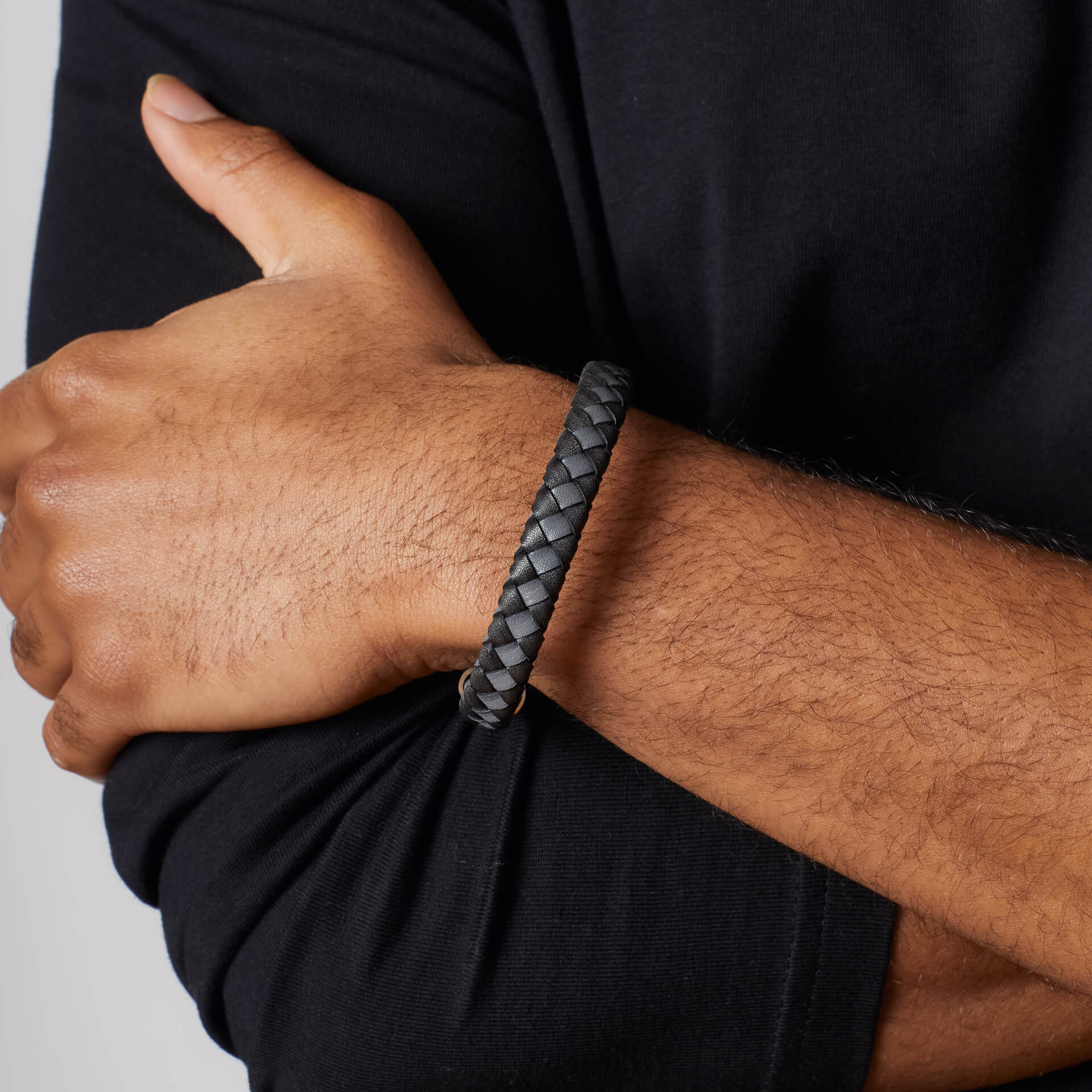 Fred Bennett Checkerboard Leather Bracelet